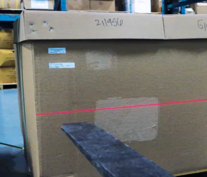 Sistema de alineación láser para montacargas